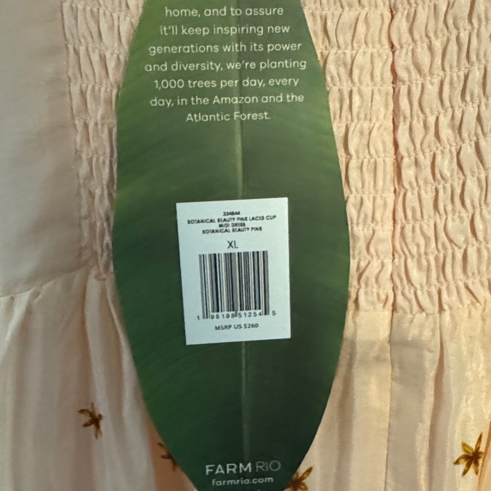 FARM Rio pink botanical beauty shoulder bow midi dress. NEW CONDITION - Picture 11 of 16